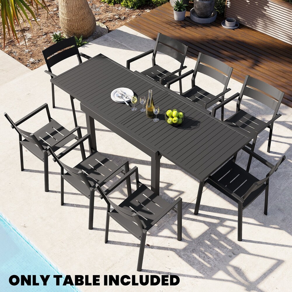 Outdoor Rectangle Extendable Dining Table by Crestlive Products   28.74\