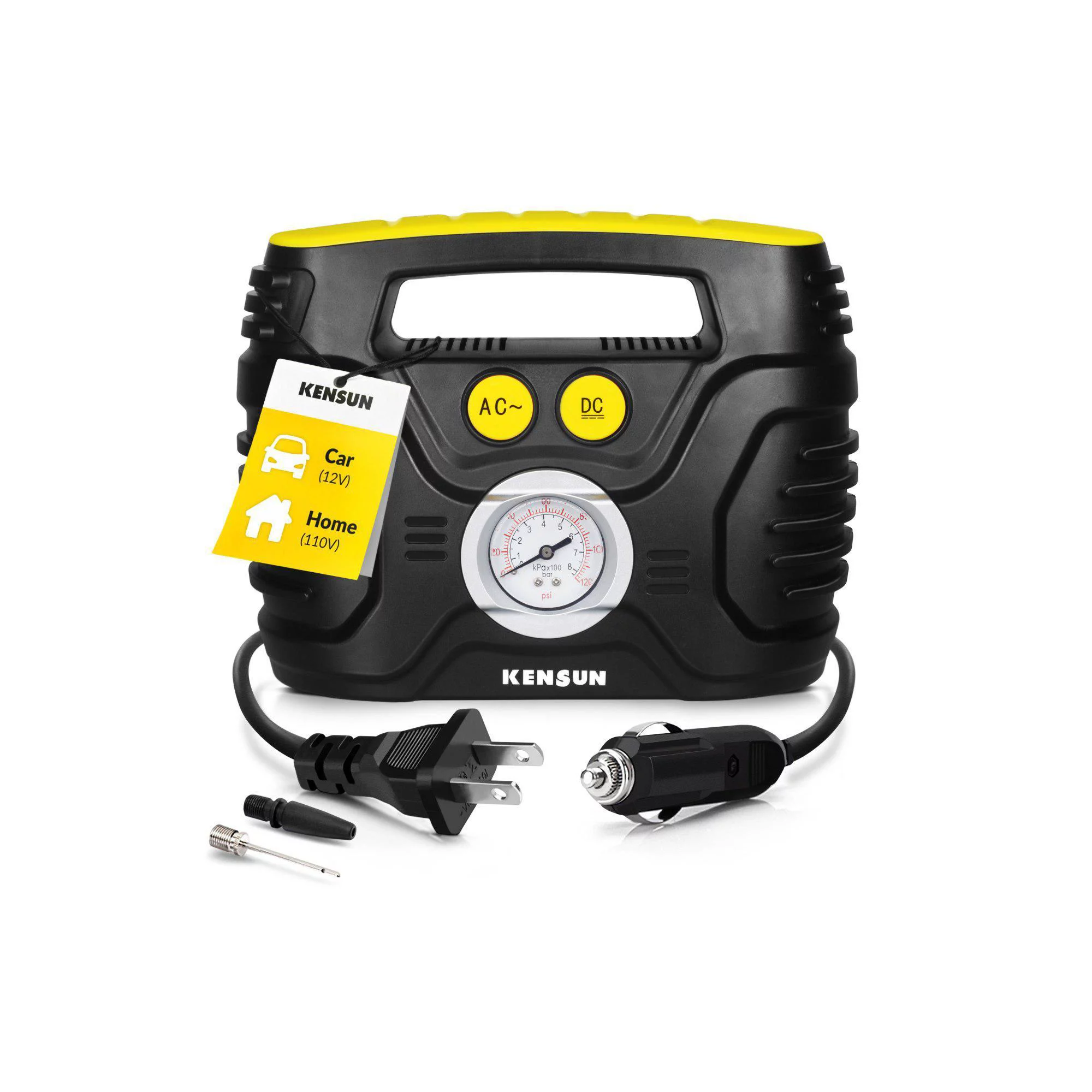 Kensun Air Compressor for Tires - Portable Tire Inflator Air Pump - Electric Tire Compressor - KC-H