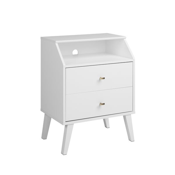 Mid-Century Modern 2-Drawer Bedroom Nightstand - - 37211450