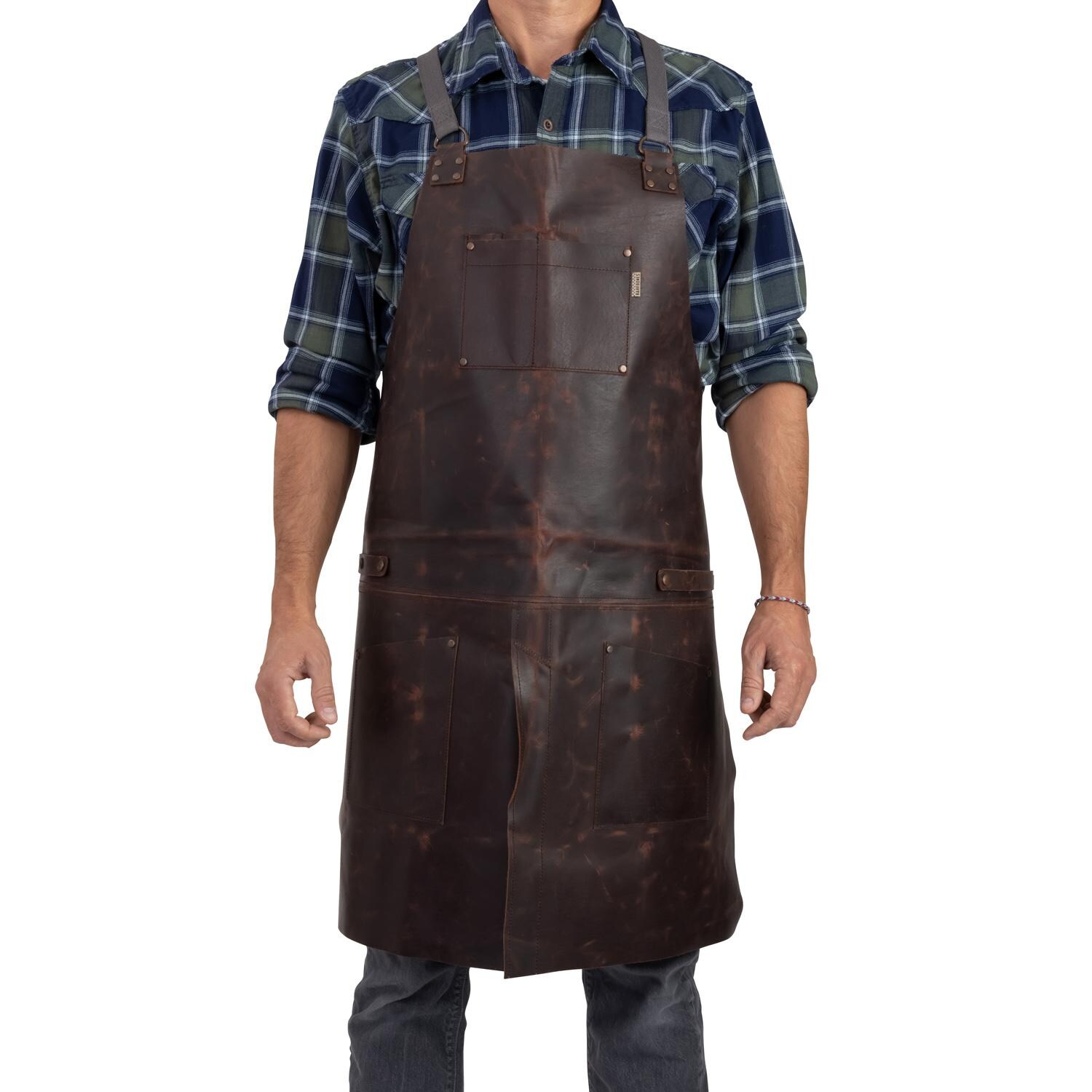 Tradesman Water Buffalo Waxed Saddle Leather BBQ Apron