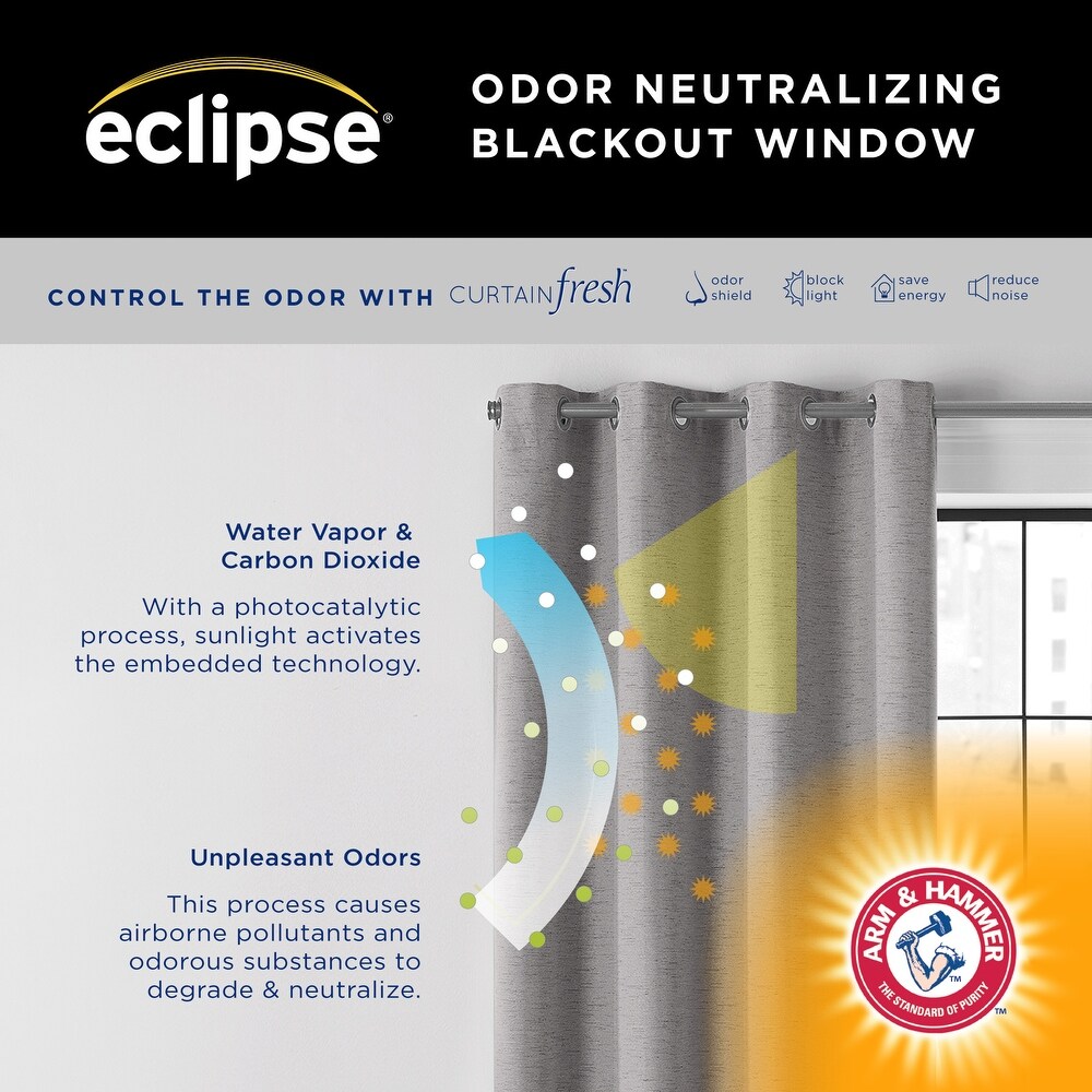 Eclipse Lawson Arm   Hammer Odor Neutralizing Blackout Grommet Curtain Panel