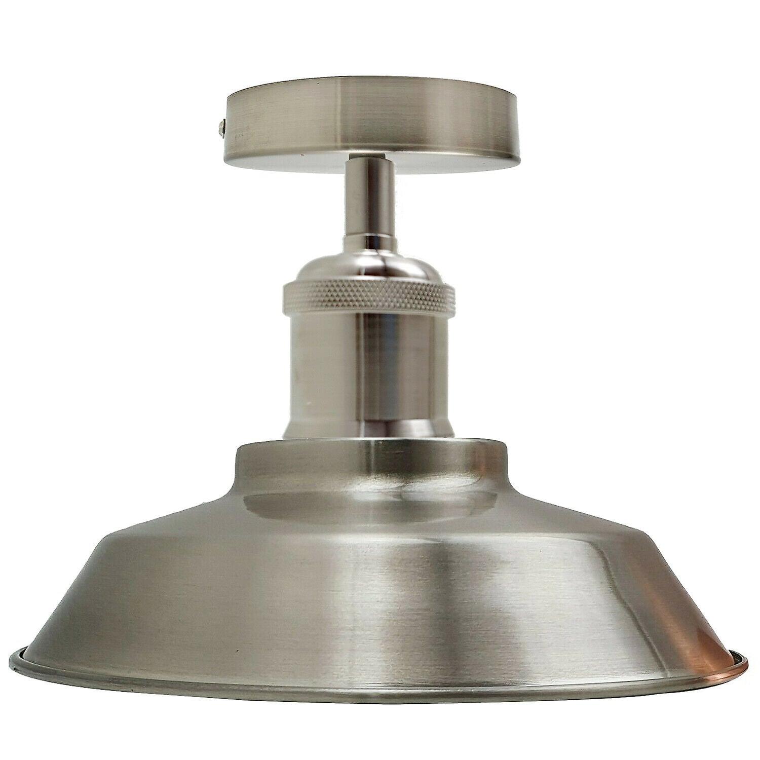 Ceiling light retro flush mount ceiling lamp shade fitting satin nickel~1184