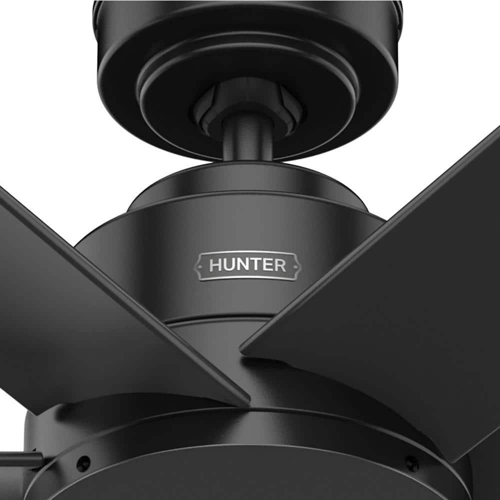 Hunter Kennicott 52 in Outdoor Matte Black Ceiling Fan with Wall Control