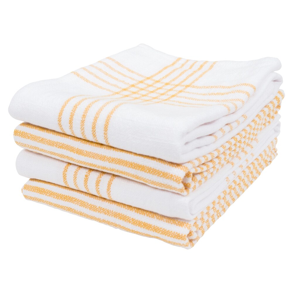 Monoco Relaxed Casual Kitchen Towels  Set of 4