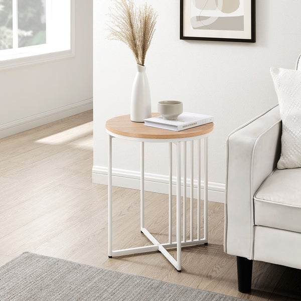 Middlebrook Metal-Slat Round Side Table