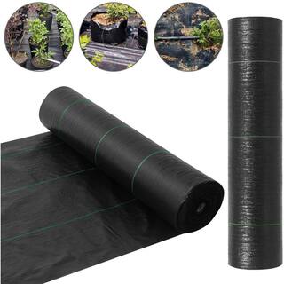 Agfabric 5 ft. x 100 ft. Black Heavy-Duty Landscape Fabric Pro Commercial Weed Barrier W1GC3205100BK