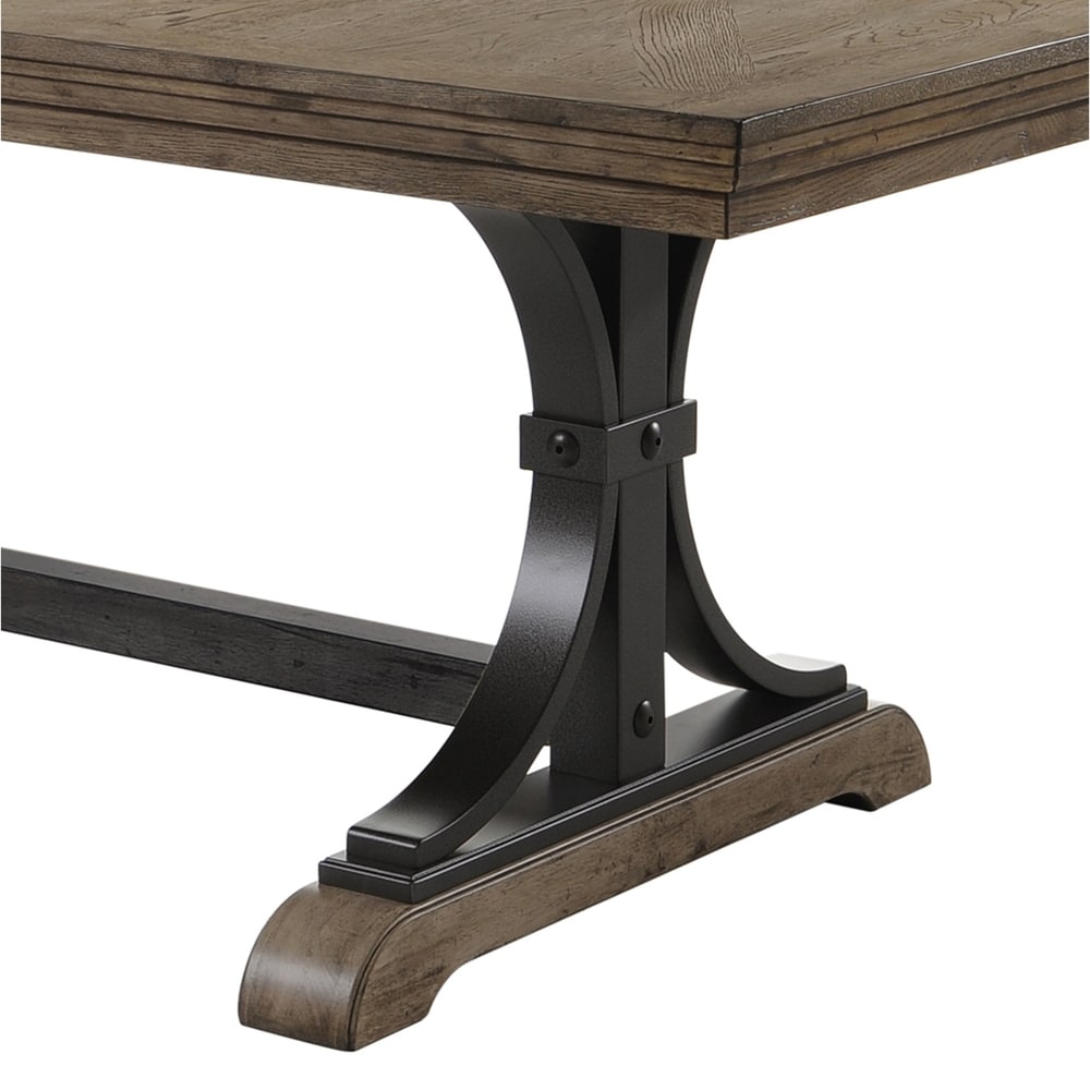 Roundhill Furniture Dasher Driftwood Finish Extendable Table