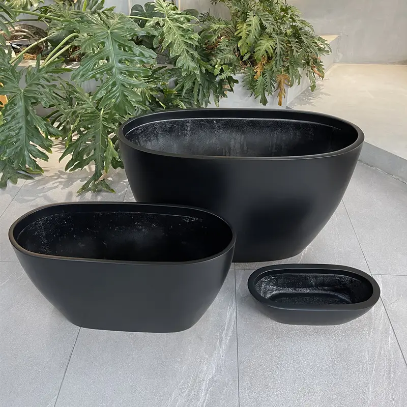 Factory direct supply light weight durable large fiberglass resin planter fiberglass planter outdoor