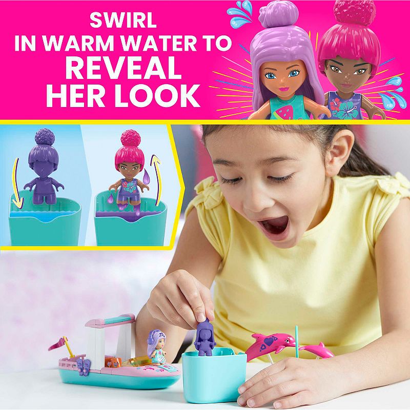 MEGA Barbie Color Reveal Dolphin Exploration Building Set with 10+ Surprises