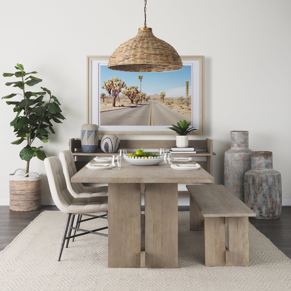 Aida Grey Brown Solid Wood Dining Table