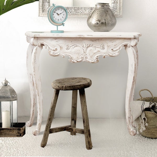 Vintage Off White Wood Console and Entry Table - 32