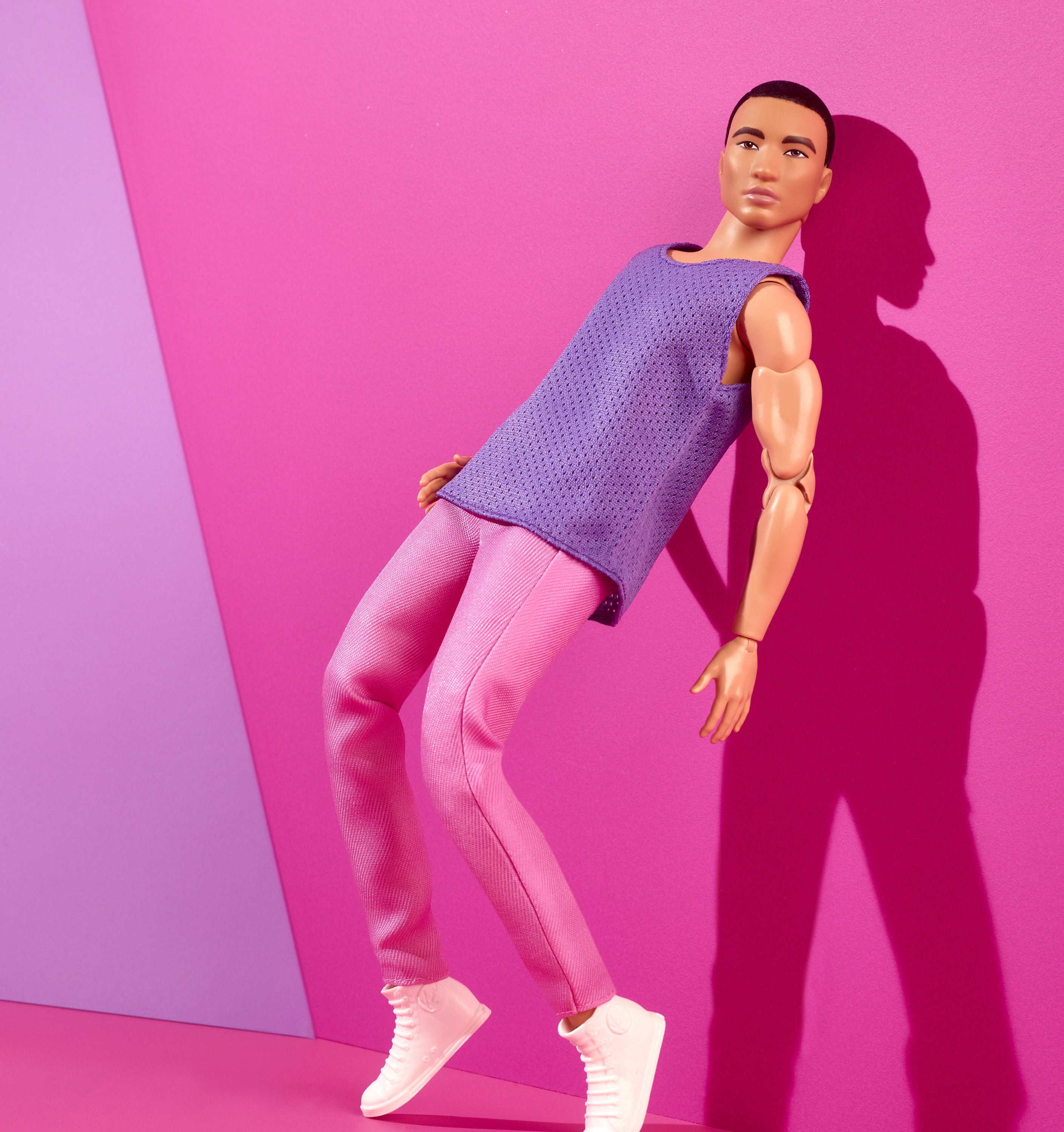 Ken Doll, Barbie Looks, Black Hair, Purple Top with Pink Pants