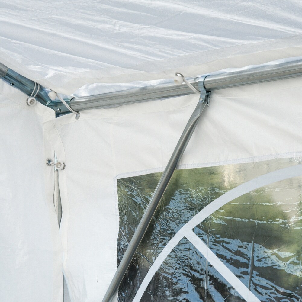 Outsunny 13' x 26' Party Tent   Carport with Removable Sidewalls and Zipper Doors  Heavy Duty Canopy Tent Sun Shade Shelter