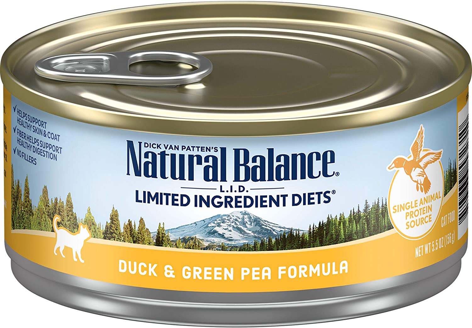 Natural Balance L.I.D. Limited Ingredient Diets Duck and Green Pea Formula Grain-Free Canned Cat Food 5.5-oz case of 24