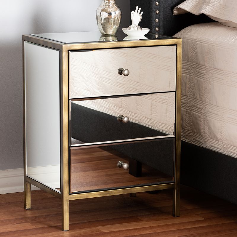 Baxton Studio Nouria Mirror Nightstand