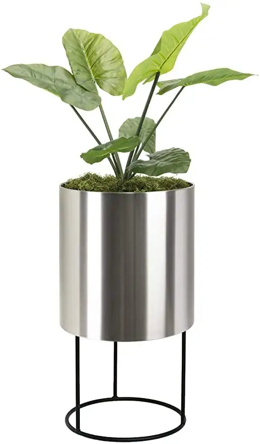 Iron Planter Black Coated With Geometrical Display Stand Handmade Indian Handcrafted new Luxury Planter Eco For Lobby