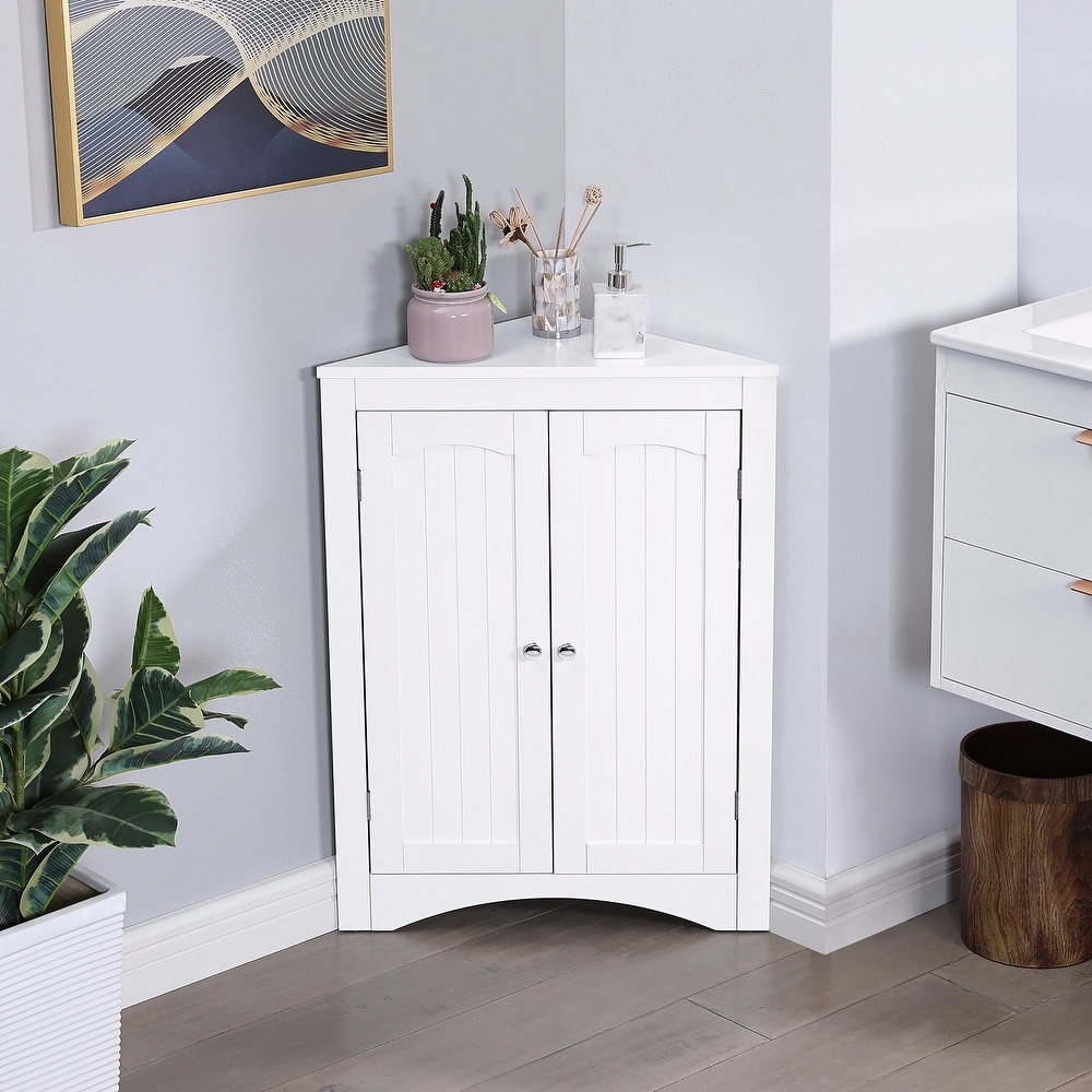 Corner Cabinet with Doors and Shelves