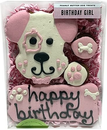 Bubba Rose Biscuit Co. Natural Peanut Butter Flavored Birthday Girl Dog Crunchy Dog Treats， 4 count