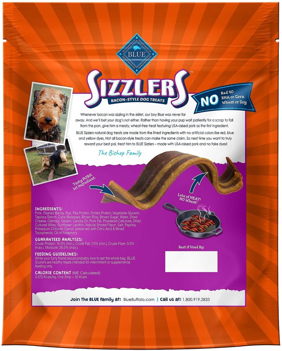 Blue Buffalo Sizzlers with Real Pork Bacon-Style Dog Treats