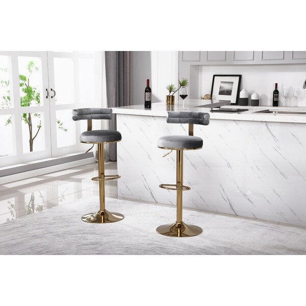 2PCS Bar Stools with Back and Footrest