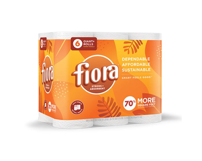 Fiora 2 Ply Paper Towels， 6 Rolls - 41015