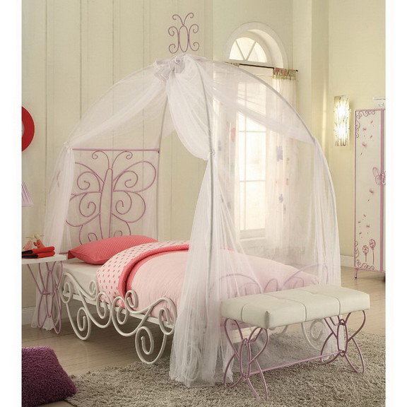 Acme Priya II Full Bed in White   Light Purple 305...