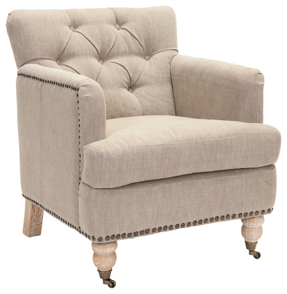 Safavieh Colin Tufted Club Chair   Victorian   Armchairs And Accent Chairs   by Buildcom  Houzz