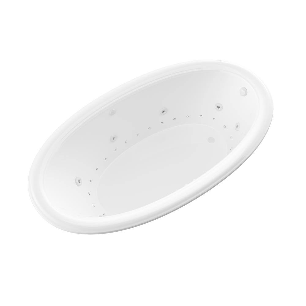 Universal Tubs Topaz 60 in. Oval Drop-in Whirlpool and Air Bath Tub in White HD3660PDL