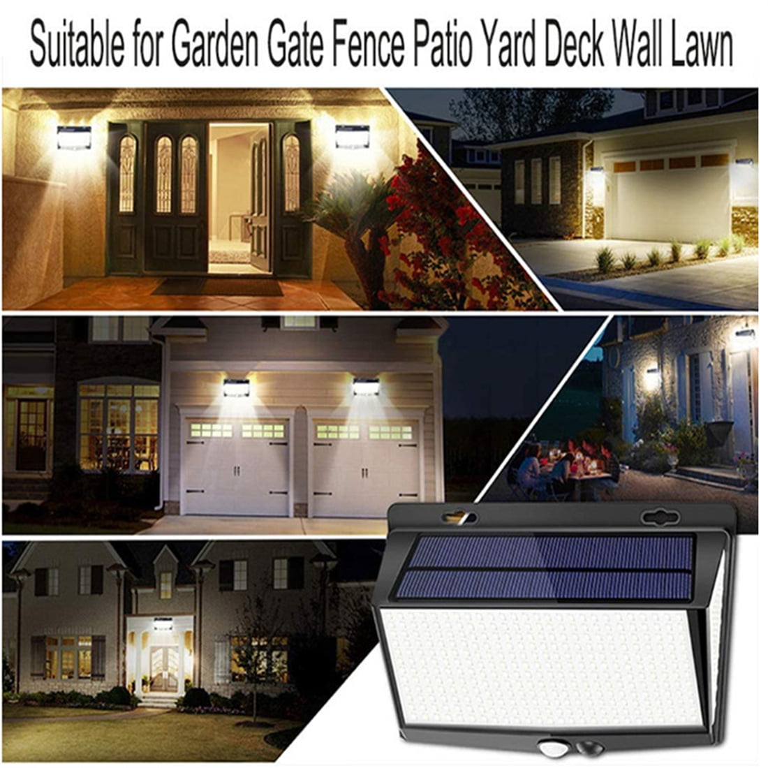 Solar Lights Outdoor Waterproof， 2200LM Super Bright Solar Motion Sensor Flood Wall Lights， Wireless Outdoor Security Wall Lights with 270° Wide Angle Illuminationand 3 Lighting Modes