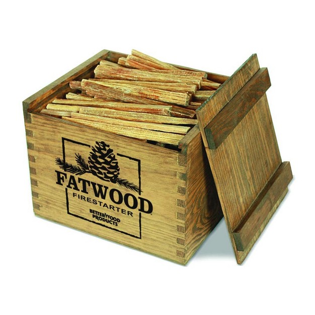 Better Wood Products Fatwood Safe All Natural Firestarter Waterproof Wood Crate 12 Pounds