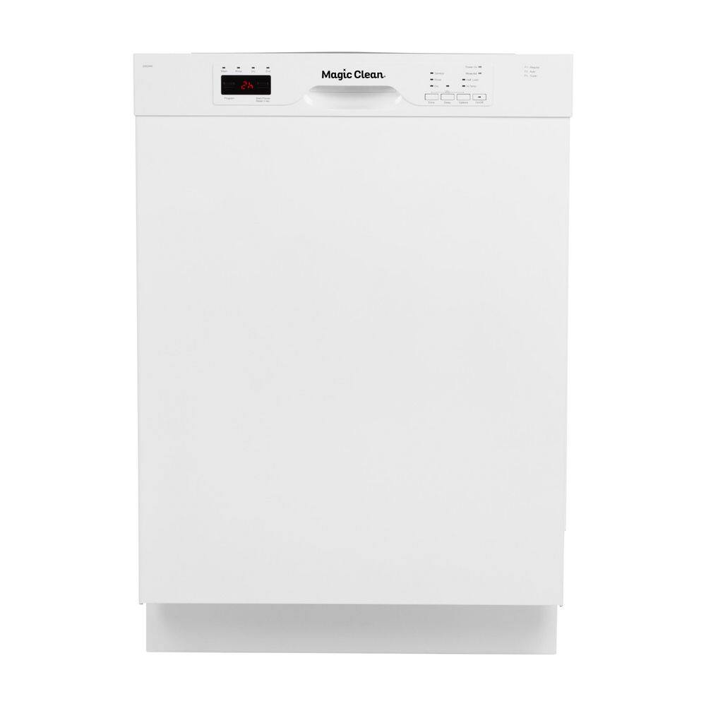 Magic Clean 24 in. White Front Control Dishwasher with Stainless Steel Tub MCDW24WI