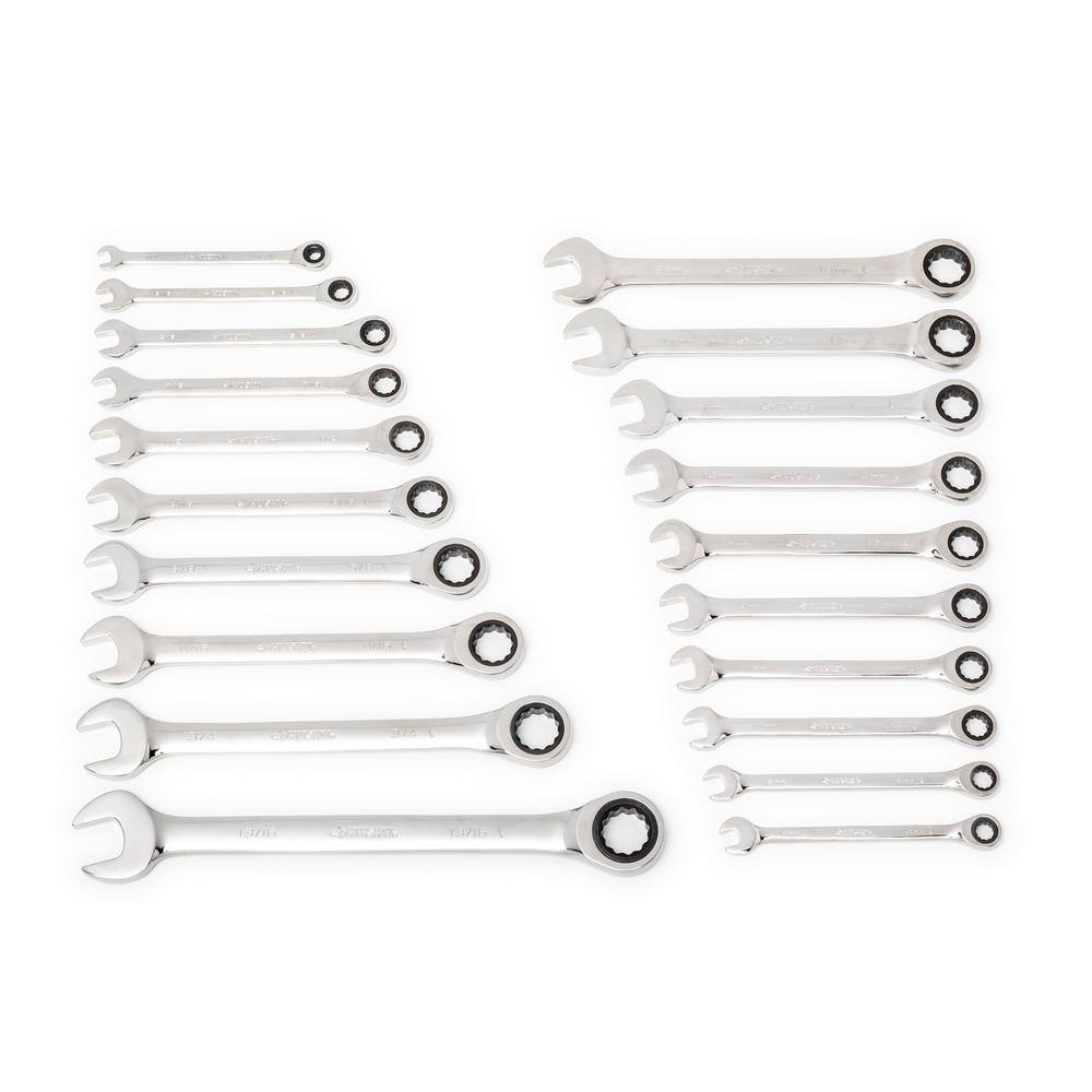 Husky 72-Tooth Ratcheting SAEMM Combination Wrench Set (20-Piece) HRW20PCSMN-06