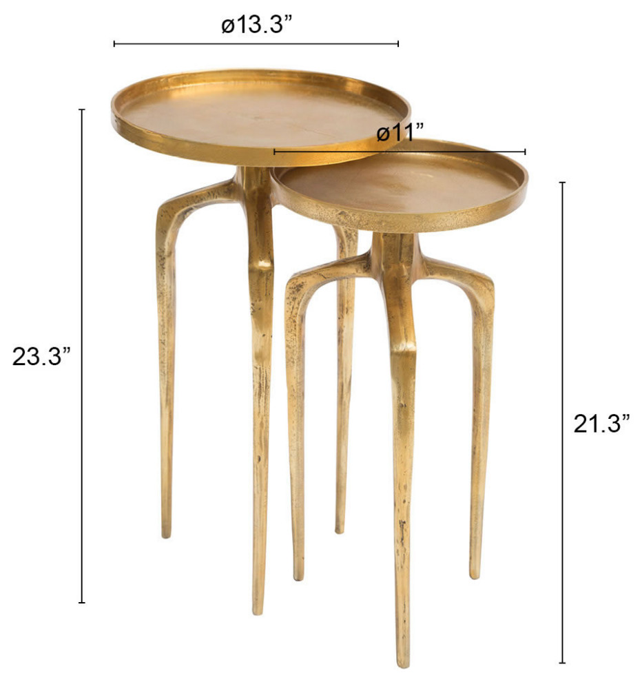 Set of 2 Como Accent Tables Antique Gold   Contemporary   Coffee Table Sets   by Sideboards and Things  Houzz