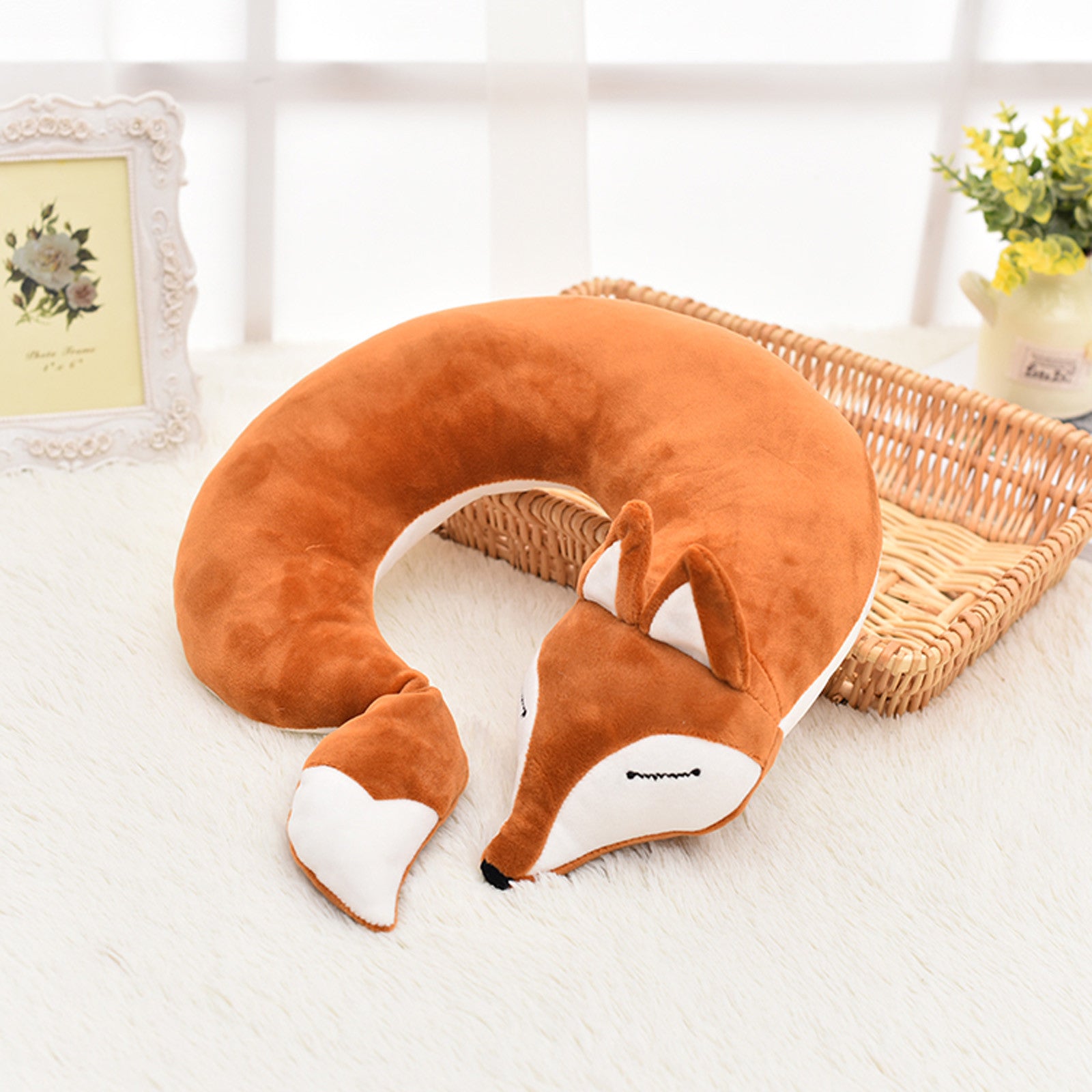 Pillow Cases Cartoon Animal Shape Cute U-Shaped Pillow Protect The Cervical Spine Pillow