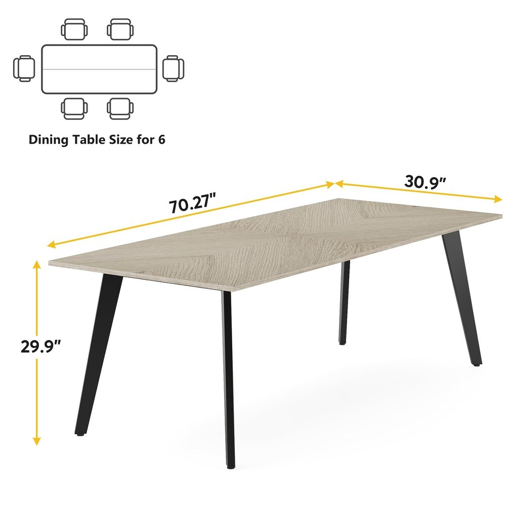 Dining Table Wood Dinner Table for 6 Person