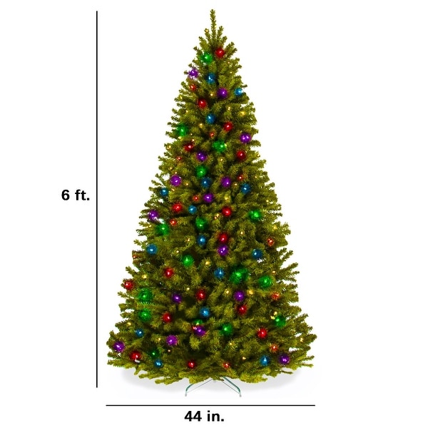 PreLit Artificial Spruce Christmas Tree w/ Multicolored LED Lights