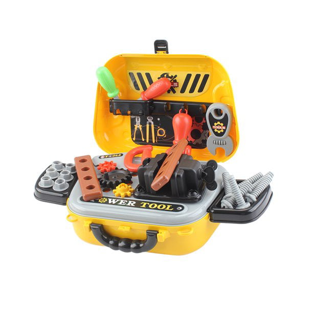 Kids Tool Set for Boys pretend Play， Carpenter， Repair Tool with Yellow Box， 29 pcs. Toys for +3 Year Old.