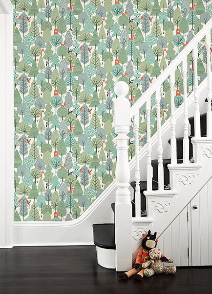 Quillen Green Forest Wallpaper from the Fable Collection