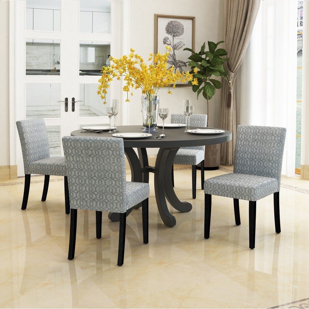 HomyLin Modern Upholstered Parson Dining Chair With Solid Wood Legs Set of 4