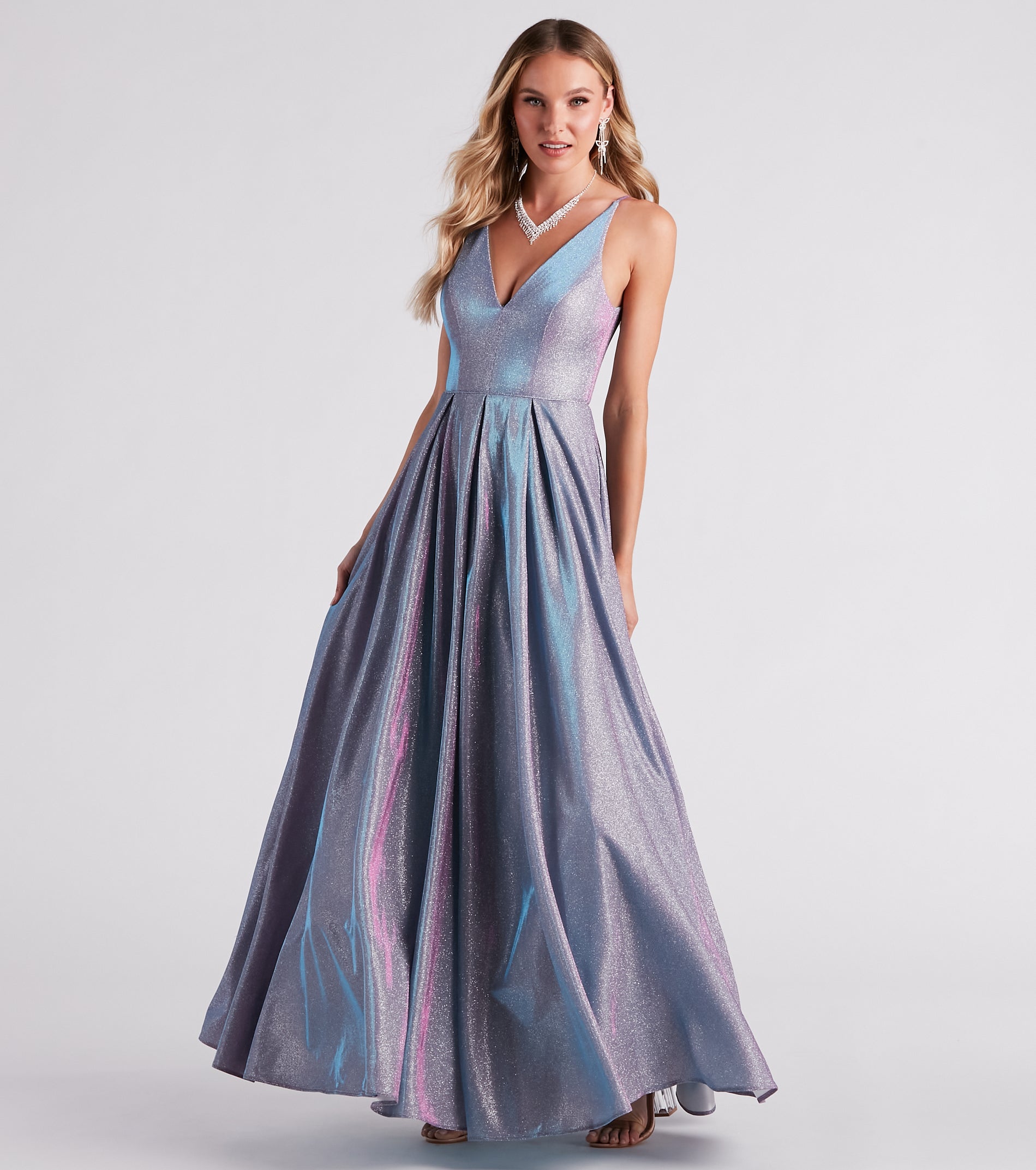 Delaney Iridescent Glitter Woven Ball Gown