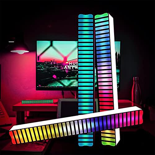 Smart Rgb Sound Activated Pick-up Light， App Controlled Desktop Led Strip， 16 Million Colours， 7 Scene Modes and Music Sync Mode For Gaming， Movies， Roo