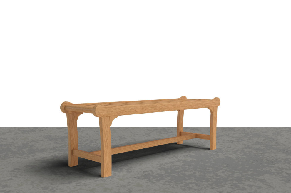 Parc 2 Person Teak Outdoor Bench   Transitional   Outdoor Benches   by Curated Maison  Houzz