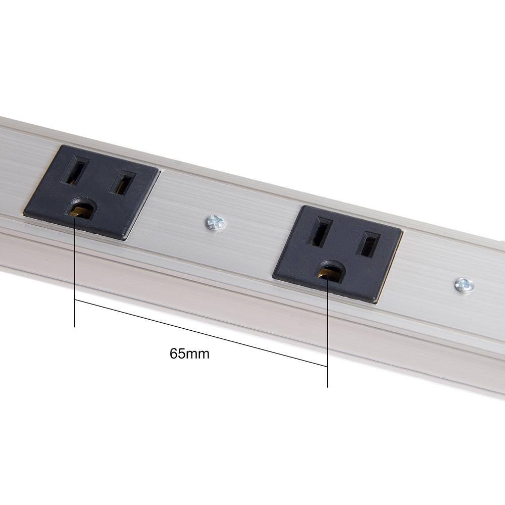 ProHT 3 ft. 8-Outlet Aluminum Power Strip with Power Cord 03197 22