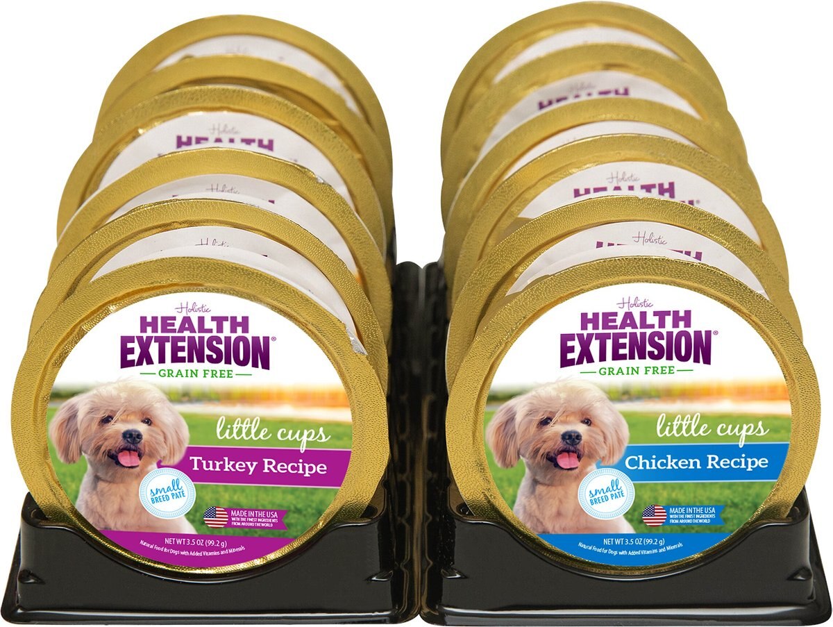 Health Extension Little Cups Chicken and Turkey Recipe Variety Pack Small Breed Grain-Free Wet Puppy Food， 3.5-oz， case of 12