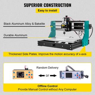 VEVOR CNC 3018-PRO 3 Axis CNC Router Kit GRBL Control Plastic Acrylic PCB PVC Wood Carving Milling Engraving Machine DKJ3018PROJCK0001V1