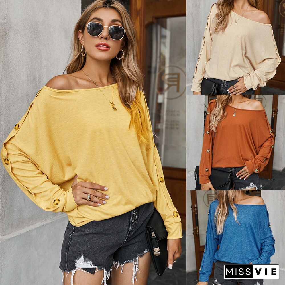 Sale Women Casual T-Shirt Tops Autumn Sexy Hollow Out Off Shoulder Tee Shirt Ladies Spring Long Sleeve Casual Blusas Tops  D30