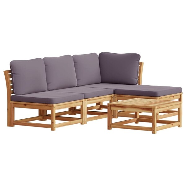 vidaXL Patio Sofa with Cushions 2Seater Outdoor Loveseat Solid Wood Acacia