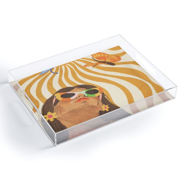 Gigi Rosado Sun Woman Acrylic Tray Deny Designs