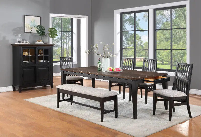 Lakeside Black 6 Piece Dining Room Set