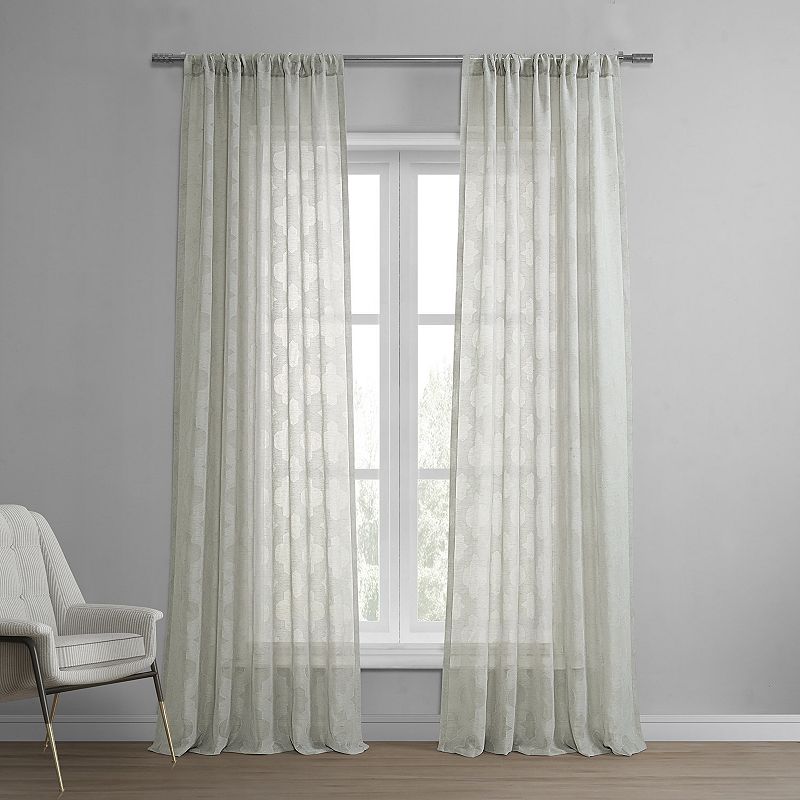 EFF Calais Tile Patterned Sheer Curtain